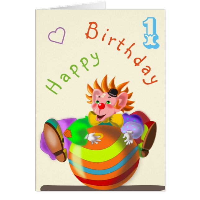 Bonne carte d'anniversaire de clown (Devant)