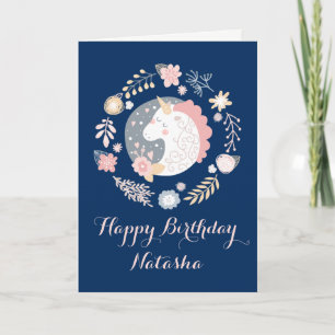 Bonne carte d'anniversaire de la licorne