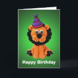 Bonne carte d'anniversaire de lion<br><div class="desc">Original birthday themed design.</div>