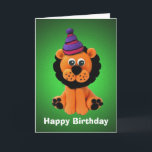 Bonne carte d'anniversaire de lion<br><div class="desc">Original birthday themed design.</div>