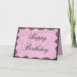 Bonne carte d'anniversaire - Dentelle Vintage rose