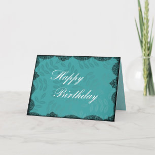 Bonne carte d'anniversaire - Dentelle Vintage Turq