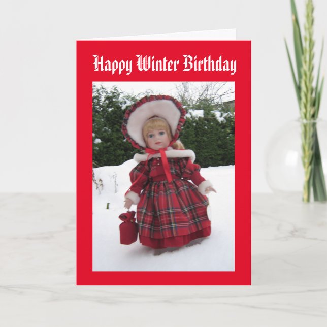 Bonne carte d'anniversaire d'hiver (Devant)
