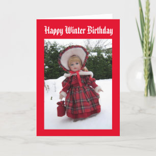 Bonne carte d'anniversaire d'hiver