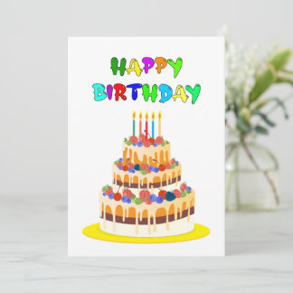 Bonne carte d'anniversaire en texte coloré avec gâ