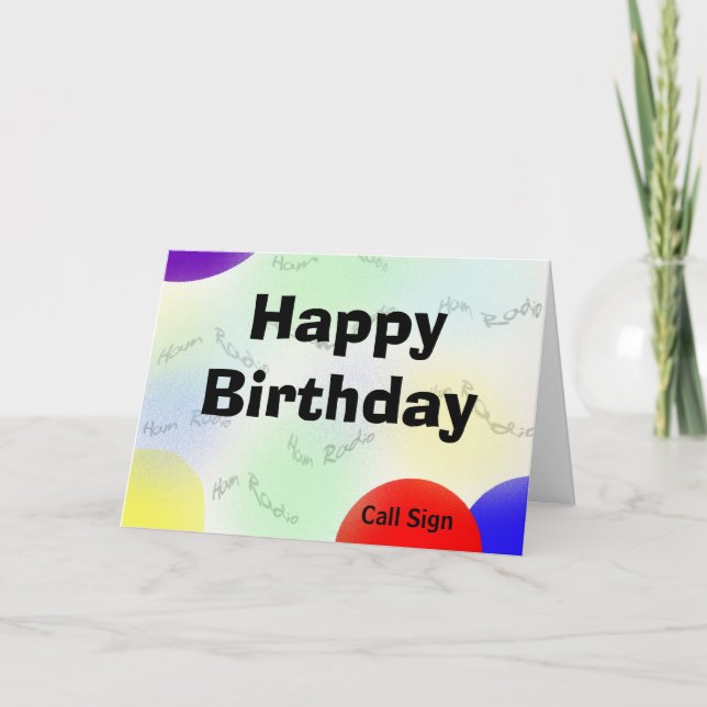 Bonne carte d'anniversaire Ham Radio Waves - Custo (Devant)