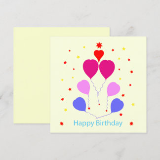 Bonne carte d'anniversaire Heart en forme de ballo
