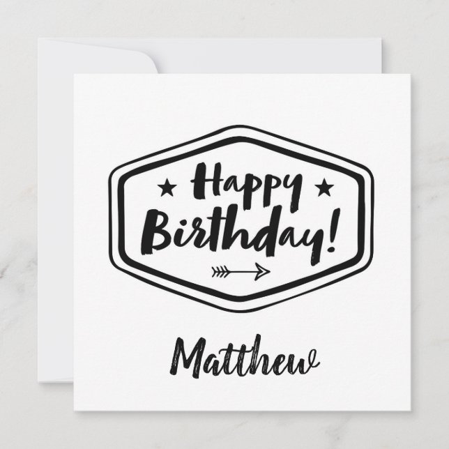 Bonne carte d'anniversaire - Hommes - Simple moder (Devant)