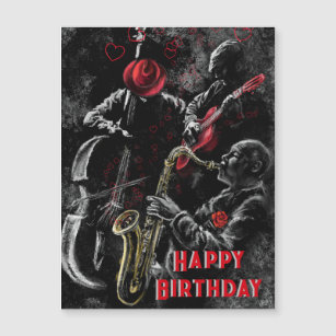 Bonne carte d'anniversaire Jazz Music Band - Peint