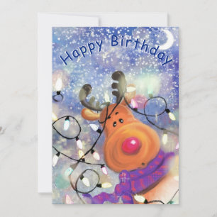 Bonne carte d'anniversaire Joyeux rennes de Noël