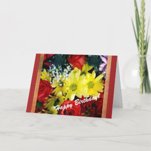 Bonne carte d'anniversaire le dire avec des fleurs