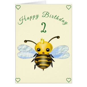 Bonne carte d'anniversaire Little Queen Bee
