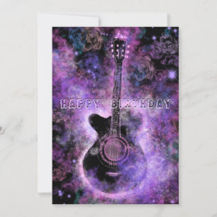 Bonne carte d'anniversaire Musique guitare romanti