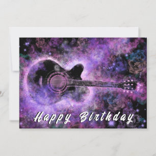 Bonne carte d'anniversaire Musique guitare romanti