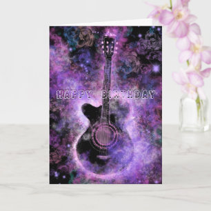 Bonne carte d'anniversaire Musique guitare romanti