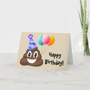 Bonne carte d'anniversaire : Parti Poop Emoji