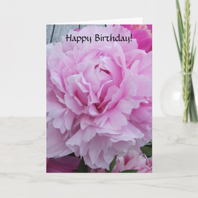 Bonne carte d'anniversaire Peonies roses / Fleurs  (Devant)