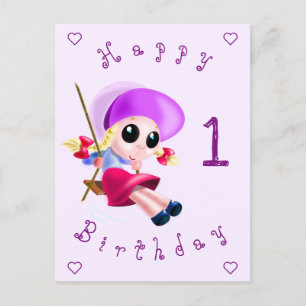 Bonne carte d'anniversaire Petite fille qui change