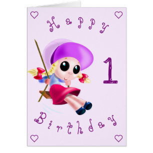 Bonne carte d'anniversaire Petite fille qui change