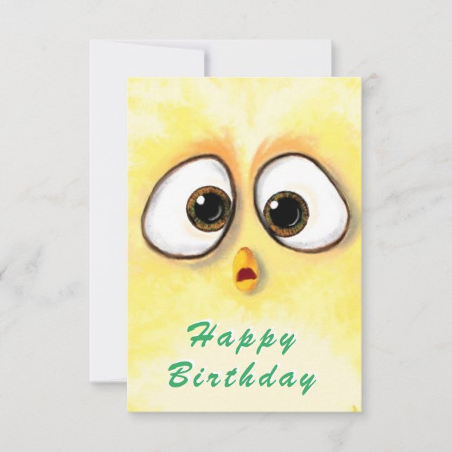 Bonne carte d'anniversaire Poulets surpris grands  (Devant)