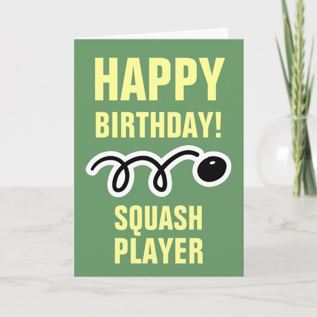 Bonne carte d'anniversaire pour joueur de squash e (Devant)