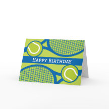 Bonne carte d'anniversaire pour joueur de tennis o