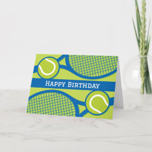 Bonne carte d'anniversaire pour joueur de tennis o