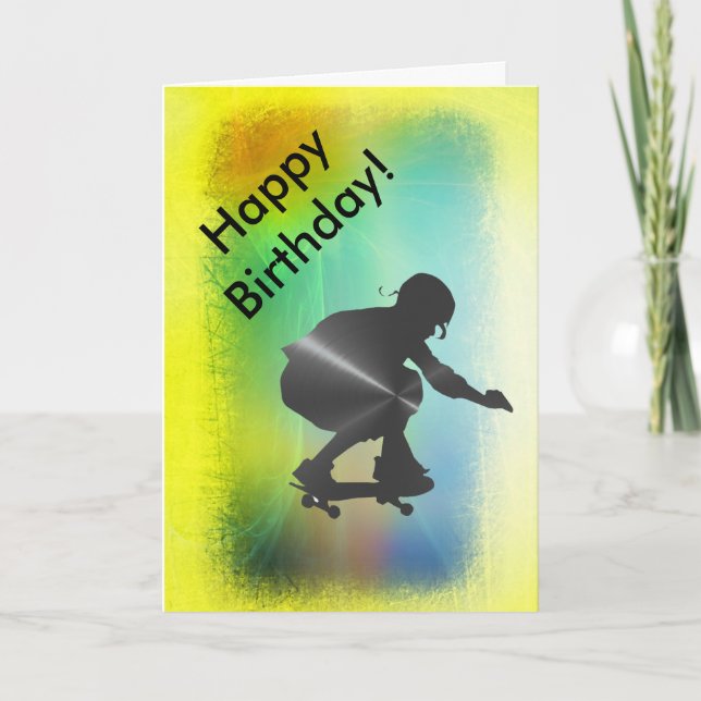 Bonne carte d'anniversaire pour Skate Boarder (Devant)