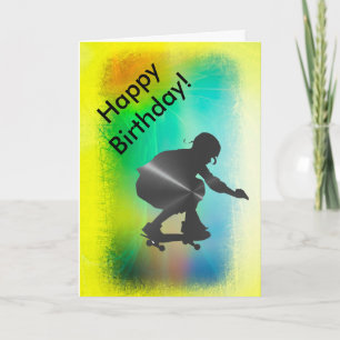 Bonne carte d'anniversaire pour Skate Boarder