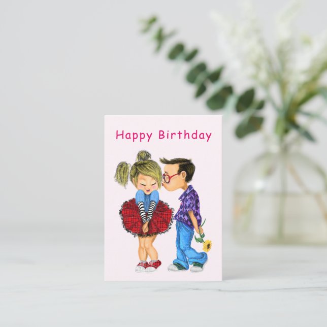 Bonne carte d'anniversaire Romantique Couple Love  (Debout devant)