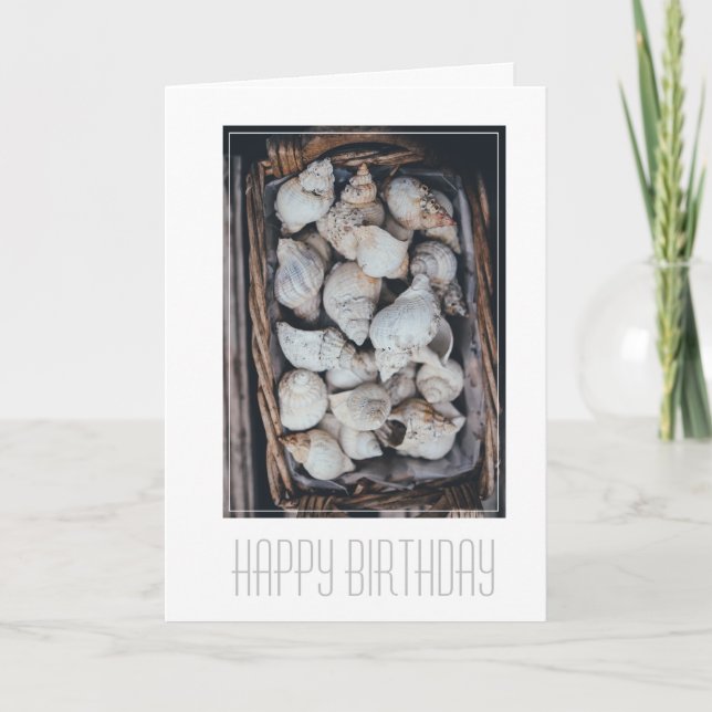 BONNE CARTE D'ANNIVERSAIRE "SEASHELLS" (Devant)