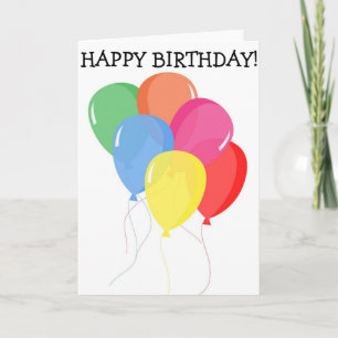 Bonne carte d'anniversaire : six ballons