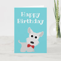 Bonne carte d'anniversaire Terrier Westie Chien bl
