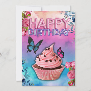 Bonne carte d'anniversaire (thème papillon)