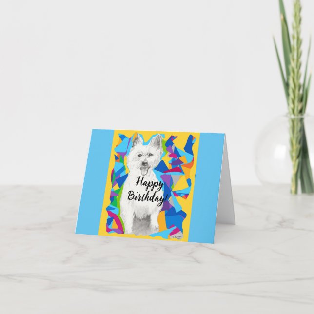 Bonne carte d'anniversaire West Highland Terrier (Devant)