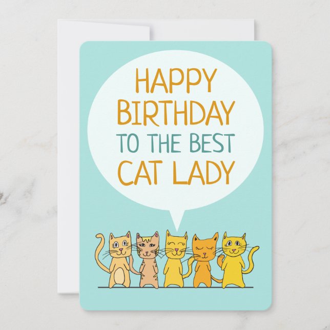 Bonne carte d'appartement pour chats d'anniversair (Devant)