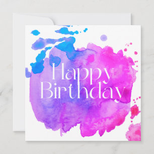 Bonne carte d'aquarelle d'anniversaire
