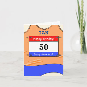 Bonne carte de 50e anniversaire pour un coureur
