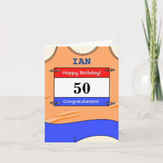 Bonne carte de 50e anniversaire pour un coureur