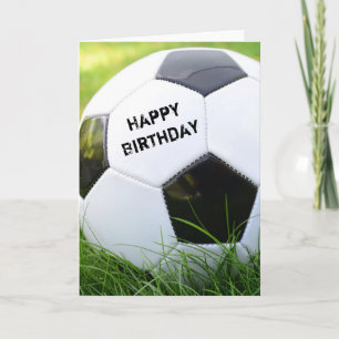 Bonne carte de bal classique de football d'anniver