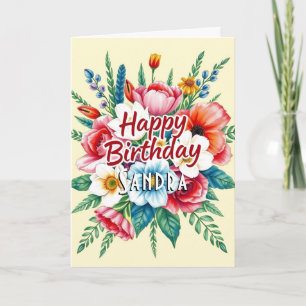 Bonne carte de bouquet floral d'aquarelle d'annive