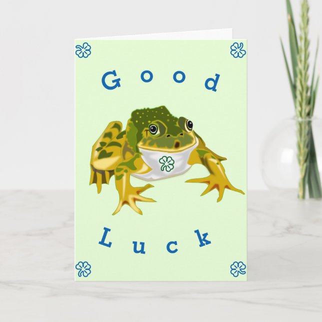Bonne carte de chance Lucky Frog - Votre texte (Devant)