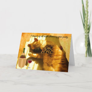 Bonne carte de chat humoristique d'anniversaire