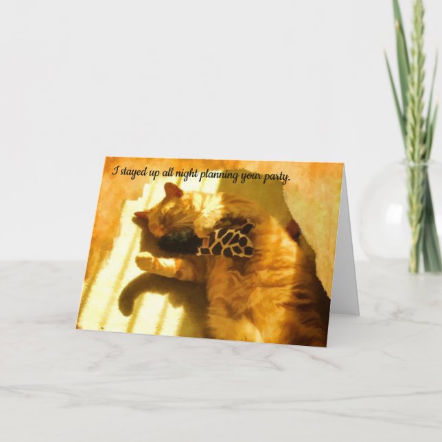 Bonne carte de chat humoristique d'anniversaire (Devant)