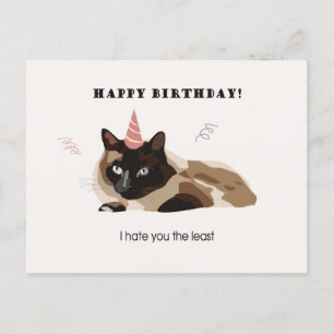 Bonne carte de chat pour anniversaire amusant