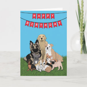 Bonne carte de chien d'anniversaire