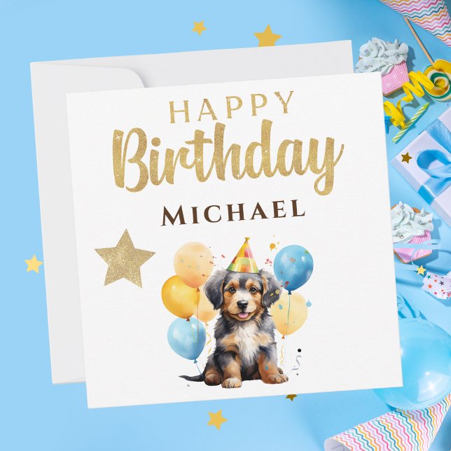 Bonne carte de chien d'anniversaire mignonne (Happy Birthday Cute Dog Card)