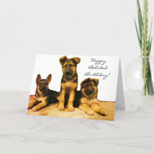 Bonne carte de chiot Shepherd Belated Birthday