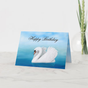 Bonne carte de cygne muet d'anniversaire