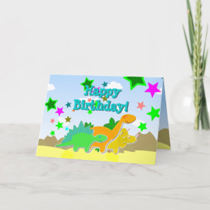 Bonne carte de dinosaures d'anniversaire
